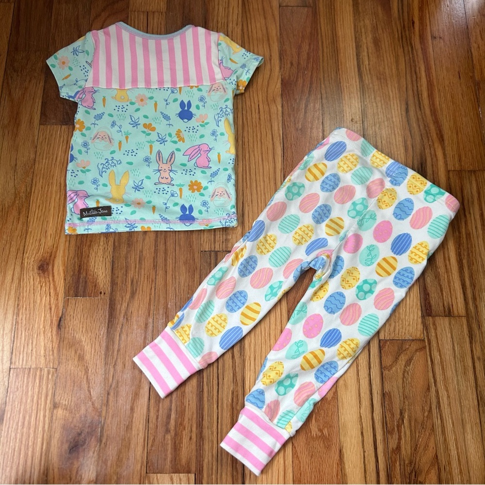 Matilda Jane Hoppin' Around PJ Pajama Set Easter Bunny Spring Size 12-18 months